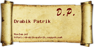 Drabik Patrik névjegykártya